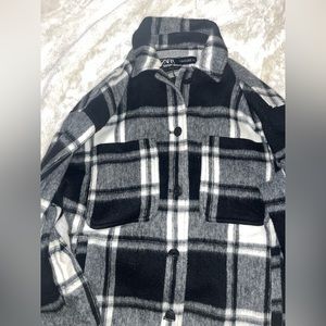 Zara Black & White Plaid Shacket